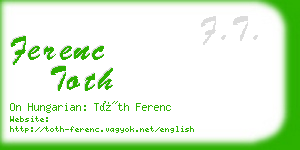 ferenc toth business card